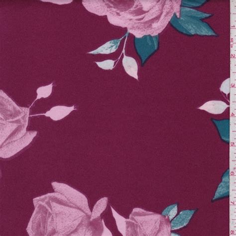 metallic scuba fabric with pink flower|Magenta/Pink Floral Bloom Scuba Knit Fabric – Fabric Depot.